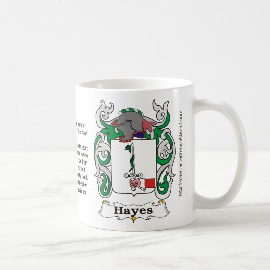 Mug Crête de famille de Hayes sur l'amug (Droite)