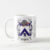 Mug Crête de famille de Richards comprenant l'histoire (Gauche)