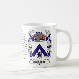 Mug Crête de famille de Richards comprenant l'histoire