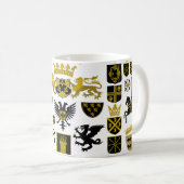 Mug Crêtes d'héraldique, dessins symboliques. (Devant droit)