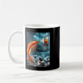 Mug Crevette qui plonge sur des requins Mème drôle d'o (Gauche)