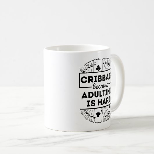 Mug Cribbage parce que aduler est dur (Devant droit)