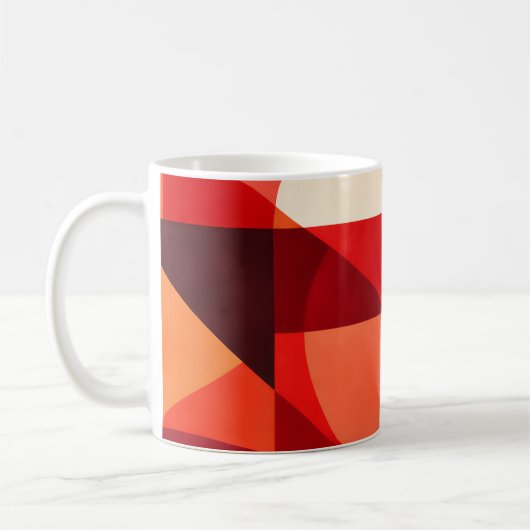 Mug Crimson Ember Geometric Abstract (Gauche)