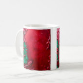 Mug Crimson et émeraude à la cire sur toile whitish (Devant gauche)