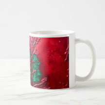 Crimson et émeraude à la cire sur toile whitish