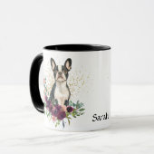 Mug Crimson Floral Bouquet Boston Terrier Chien (Devant gauche)