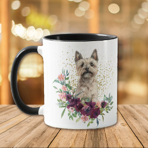 Mug Crimson Floral Bouquet Cairn Terrier Chien