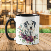 Mug Crimson Floral Bouquet Chien dalmate