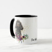 Mug Crimson Floral Bouquet Noir Tan Cocker Spaniel (Devant gauche)