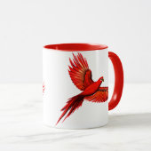 Mug Crimson Macaw / Red Parrot en vol (Devant droit)