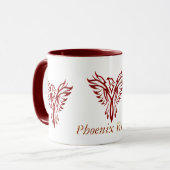 Mug Crimson Phoenix se lève pour l'espoir et l'encoura (Devant gauche)