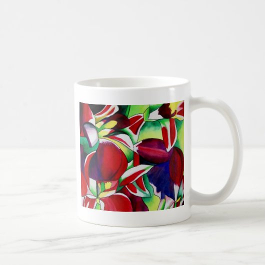 Mug Crimson tropical Singapour Orchidées fleuris (Droite)