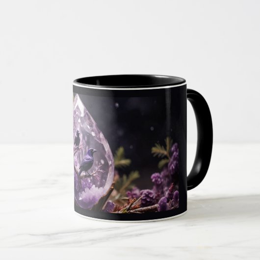 Mug Cristal Améthyste - Crows Blackbird Ravens (Devant droit)