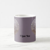 Mug Cristaux d'Améthyste rose en forme de coeur Aimer  (Centre)