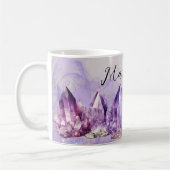 Mug Cristaux d'améthyste violette à l'aquarelle (Gauche)