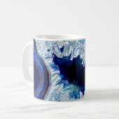 Mug Cristaux de géoode bleu foncé et Art numérique d'o (Devant gauche)
