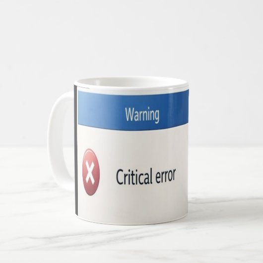 Mug Critical Error — Retro Windows Warning Boxes Graph (Devant gauche)
