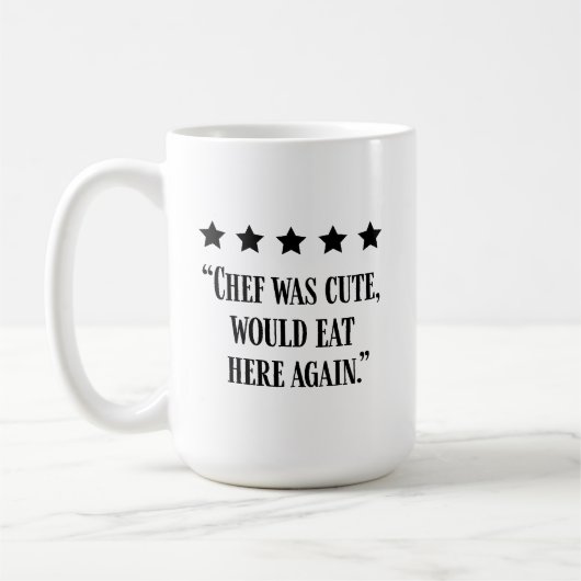 Mug Critique cinq étoiles de chef drôle (Gauche)