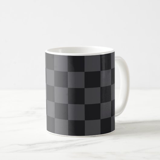 Mug Croate Gray noir À damiers Motif (Devant droit)