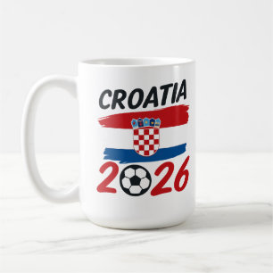Mug Croatie 2026 Design de Fan de Football Drapeau Cou