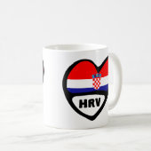 Mug Croatie Code Pays Drapeau Coeur Hrvatska (Devant droit)