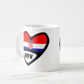 Mug Croatie Code Pays Drapeau Coeur Hrvatska (Devant gauche)