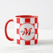 Mug Croatie | Hrvatska | Nom À damiers Monogramme (Gauche)