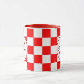 Mug Croatie | Hrvatska | Nom À damiers Monogramme (Centre)