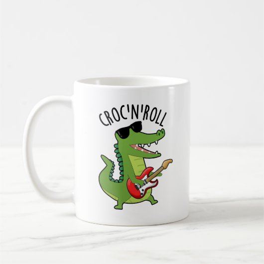 Mug Croc N Roll Funny Crocodile Pun (Gauche)