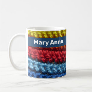 Mug Crochet arc-en-ciel de nom