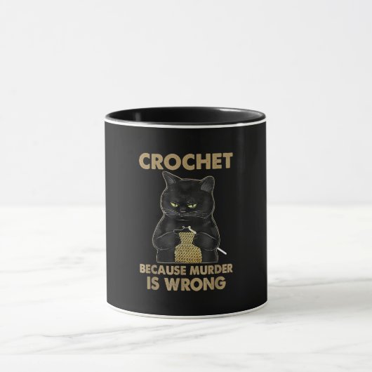 Mug Crochet aux chats noirs parce que le meurtre est f (Centre)