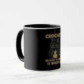 Mug Crochet aux chats noirs parce que le meurtre est f (Devant gauche)