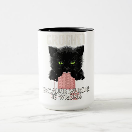 Mug crochet Because Murder is (Centre)