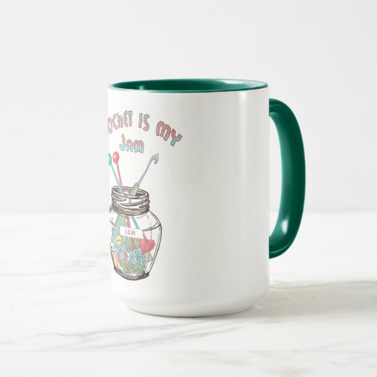 Mug "Crochet, c'est ma confiture" (Devant droit)