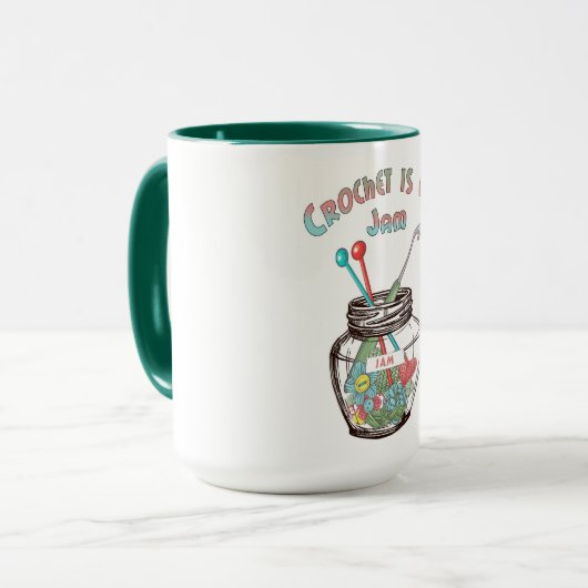 Mug "Crochet, c'est ma confiture" (Devant gauche)