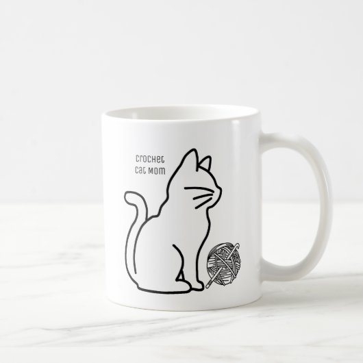 Mug Crochet Chat Maman Line Art (Droite)