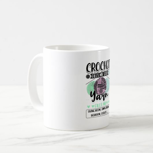Mug Crochet - Crochet remplit mes jours (Devant gauche)