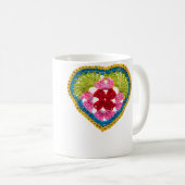 Mug Crochet de cœur en Granny Square (Devant droit)