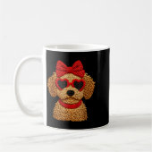 Mug Crochet Puppy Heart Sungles Red Bow Valentines Day (Gauche)