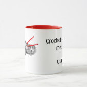 Mug Crocheter me garde sain d'esprit. Habituellement. (Centre)