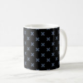 Mug Crochets bleu-gris sur noir (Devant droit)