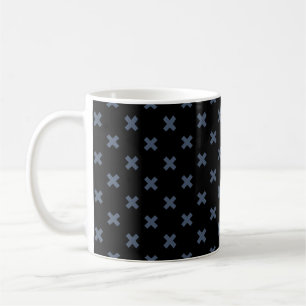 Mug Crochets bleu-gris sur noir