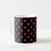Mug Crochis Fuchsia sur noir (Devant gauche)