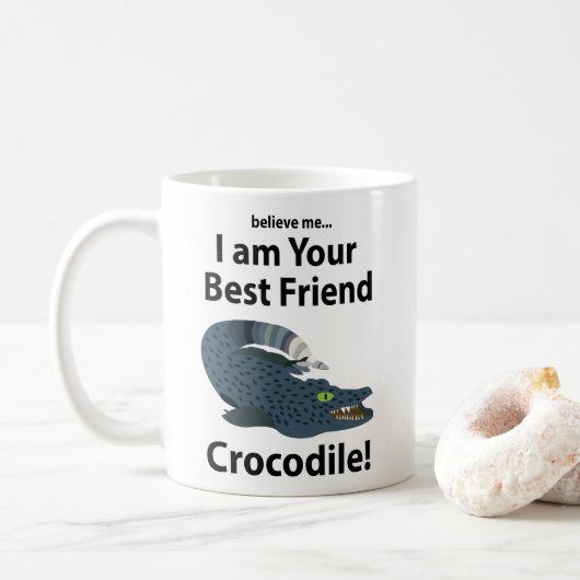 Mug Crocodile Alligator Drôle (Avec donut)