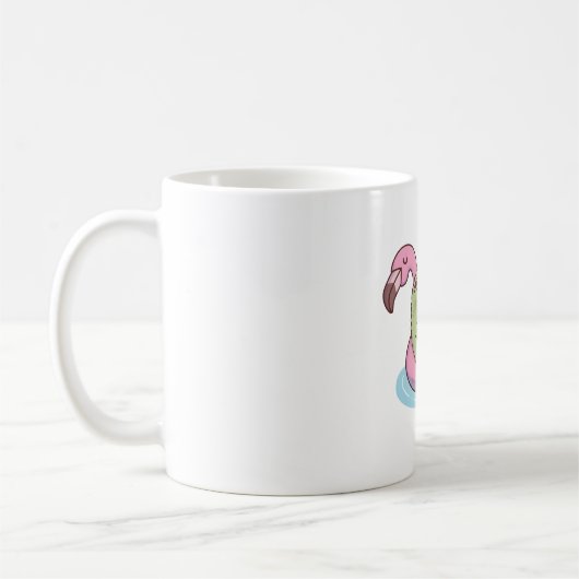 Mug Crocodile Chilling Sur Flotte De Piscine Flamant r (Gauche)