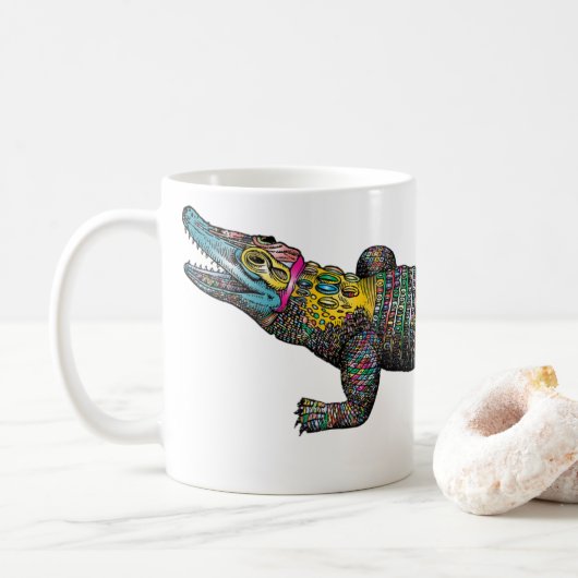 Mug Crocodile coloré (Avec donut)