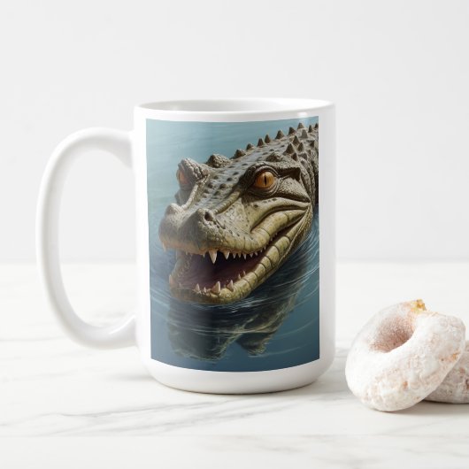 Mug Crocodile de fleur aux yeux percés Faune (Avec donut)