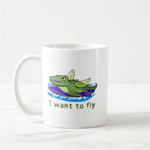 Mug Crocodile Volant Mignon Illustration Fantastique D