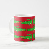 Mug Crocodiles verts sur le rouge (Devant gauche)