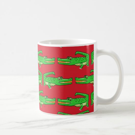 Mug Crocodiles verts sur le rouge (Droite)